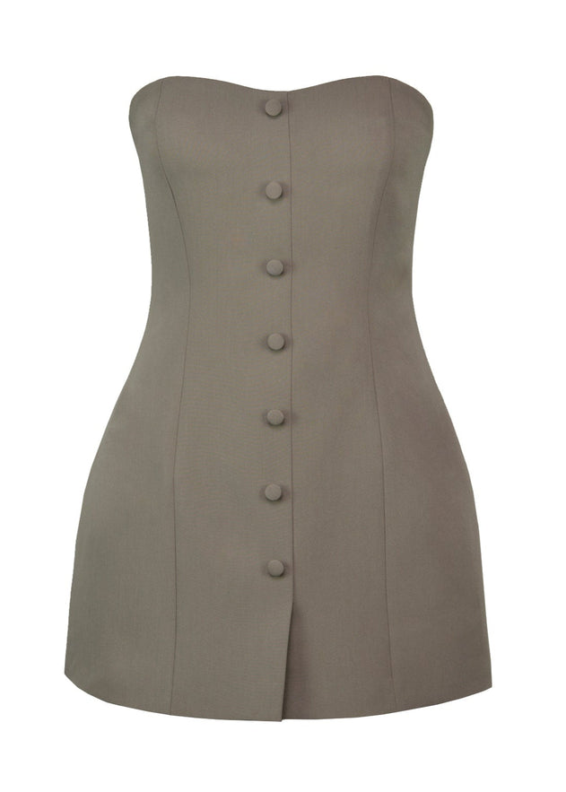 Jagger Strapless Mini Dress Taupe