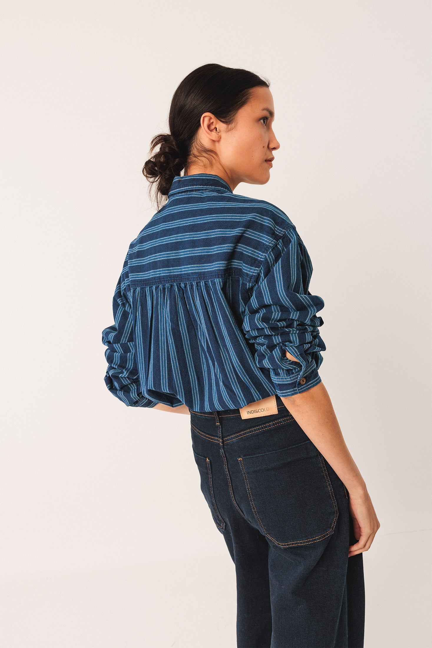 Striped Cotton Shirt Blue