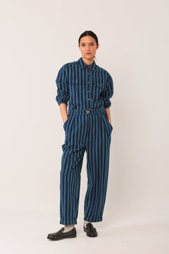 Striped Cotton Shirt Blue