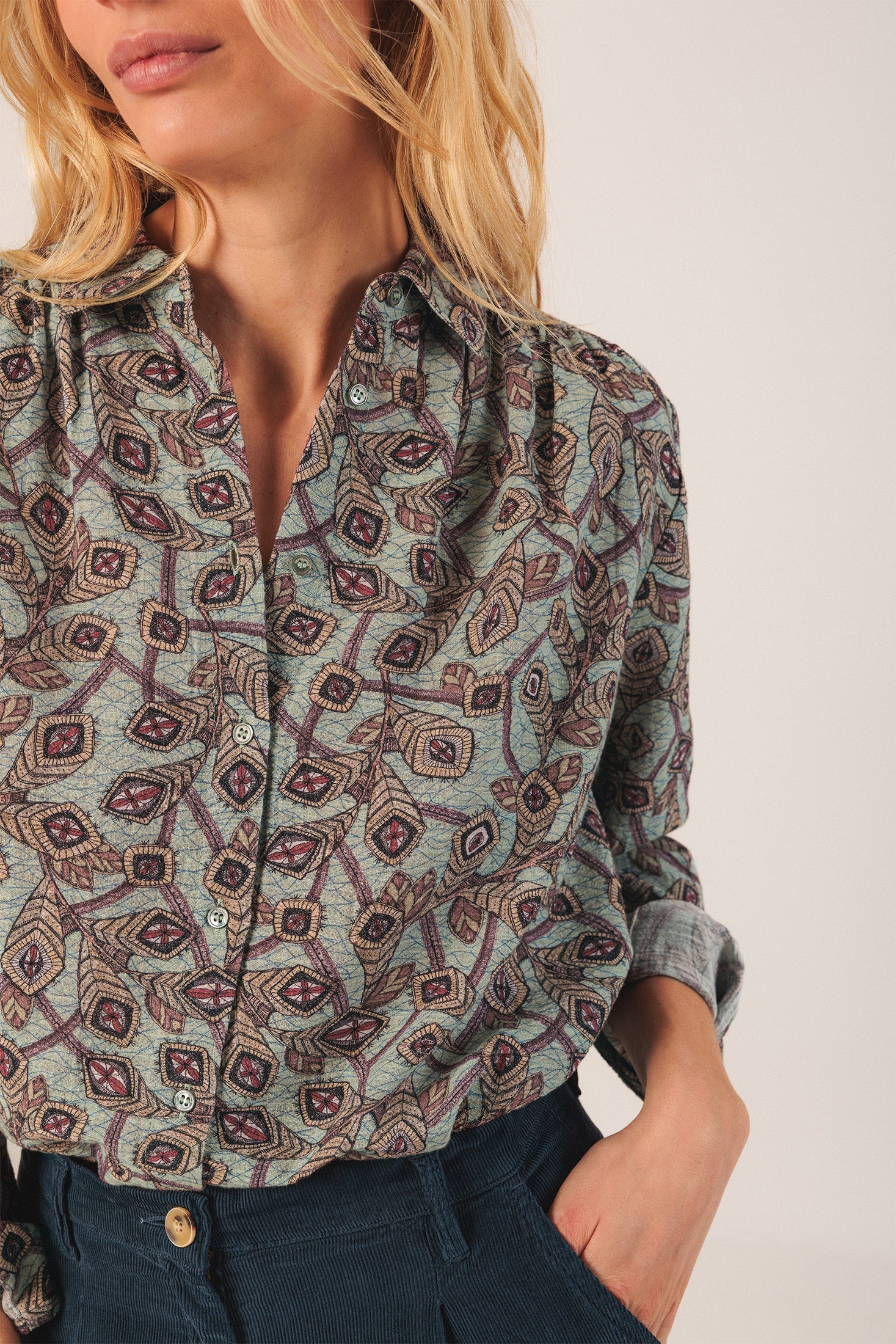Crepe Cotton Shirt Water Print