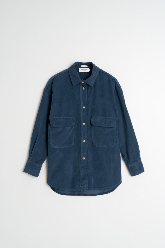 Cotton Corduroy Shirt Indigo Blue