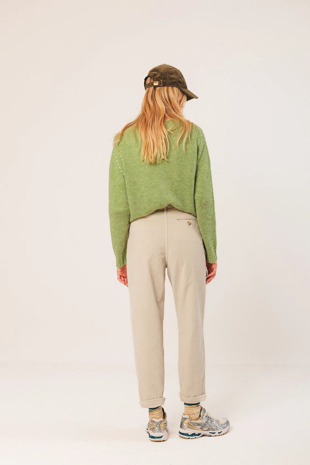 Corduroy Carrot Pants Beige