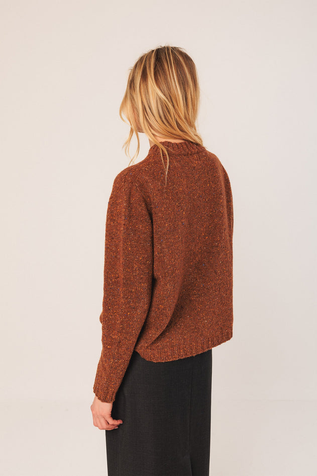 Neps Wool Sweater Brown