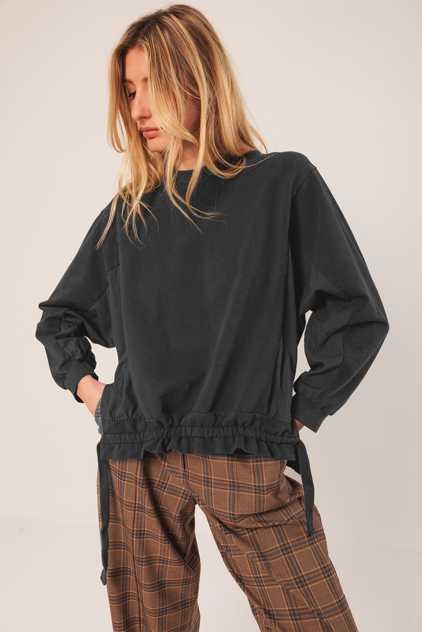 Cotton Terry Looped Sweatshirt Anthracite