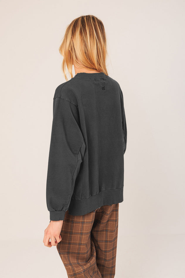 Cotton Terry Looped Sweatshirt Anthracite