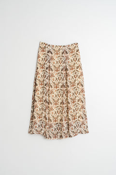 Batik Midi Skirt Beige