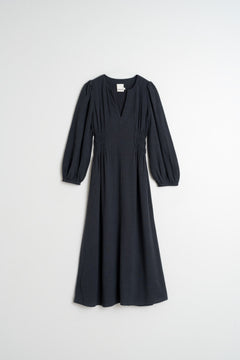Crepe Cotton Dress Navy
