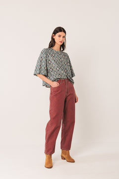 Smock Detail Blouse Blue