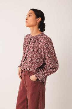 Ikat Print Shirt Red