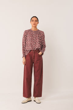 Ikat Print Shirt Red