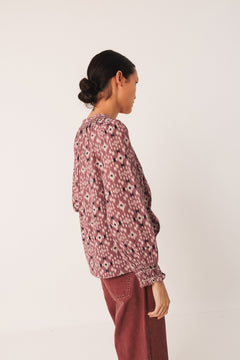 Ikat Print Shirt Red