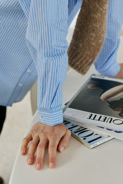 Long Striped Shirt Blue