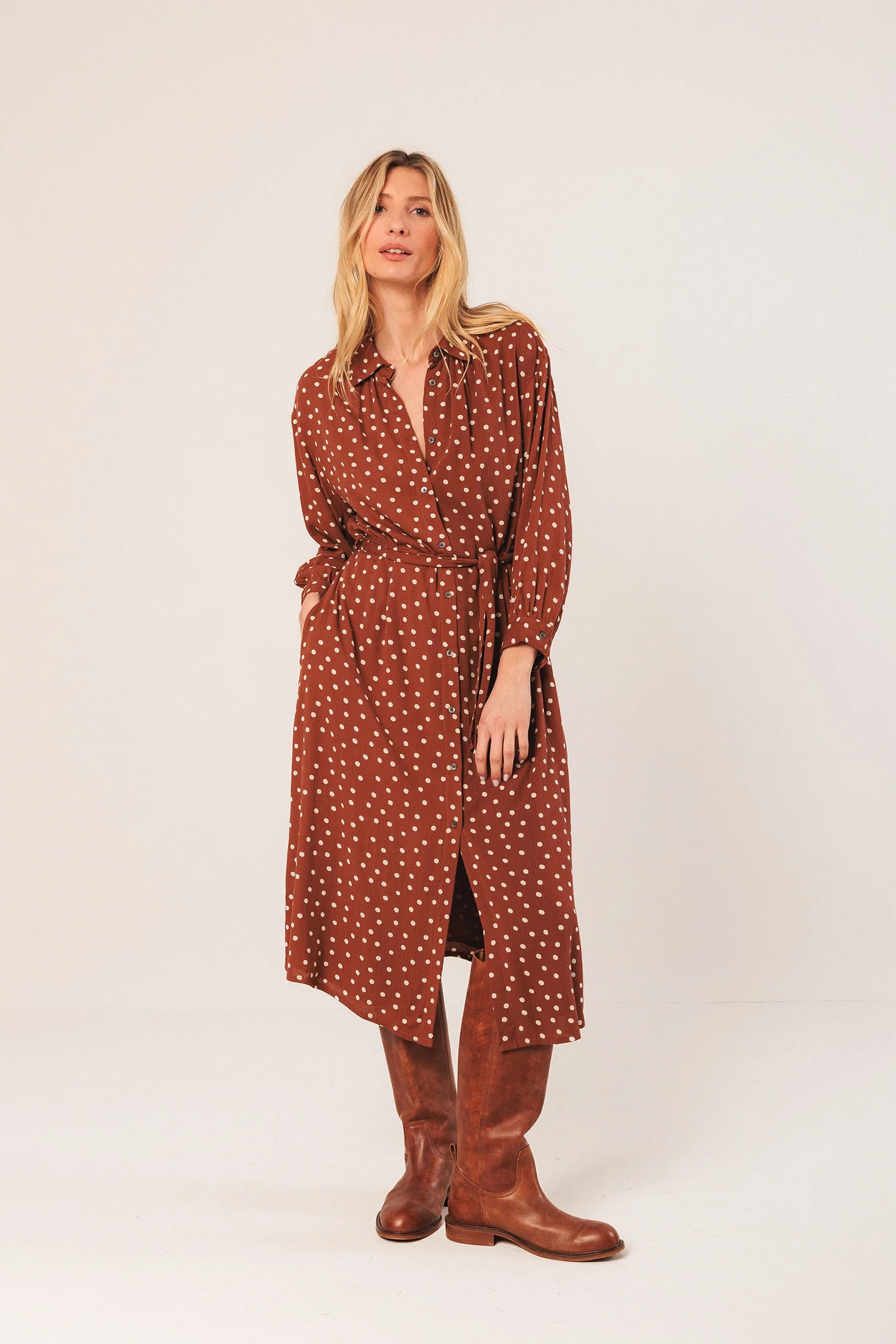 Oversize Shirt Dress Terracotta
