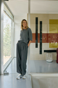 Tailored Pleated Pants Marengo