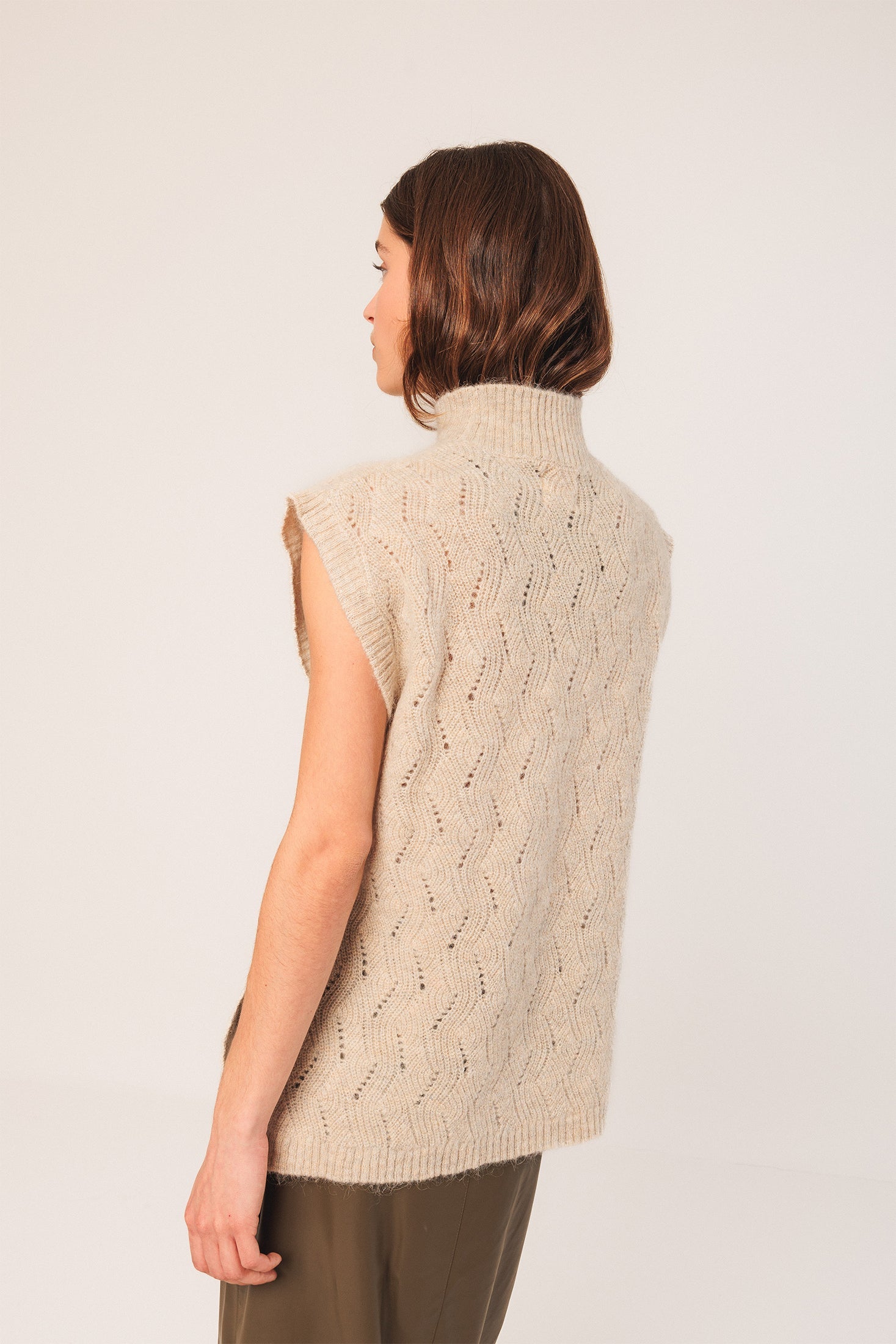 Crochet Vest Beige