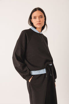 Adjustable-Waist Sweatshirt Black
