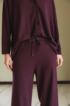 Wide-Knit Pants Purple