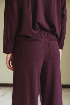Wide-Knit Pants Purple
