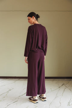 Wide-Knit Pants Purple