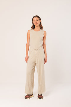 Long Buttoned Vest Beige