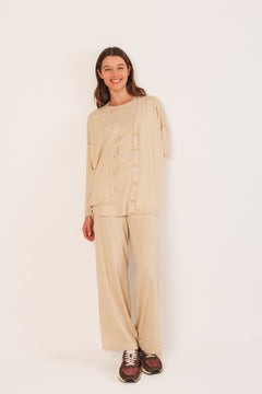 Long Buttoned Vest Beige