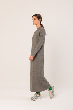 Wide Cable Knit Dress Grey
