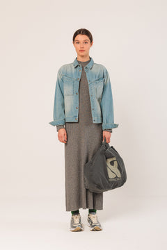 Wide Cable Knit Dress Grey
