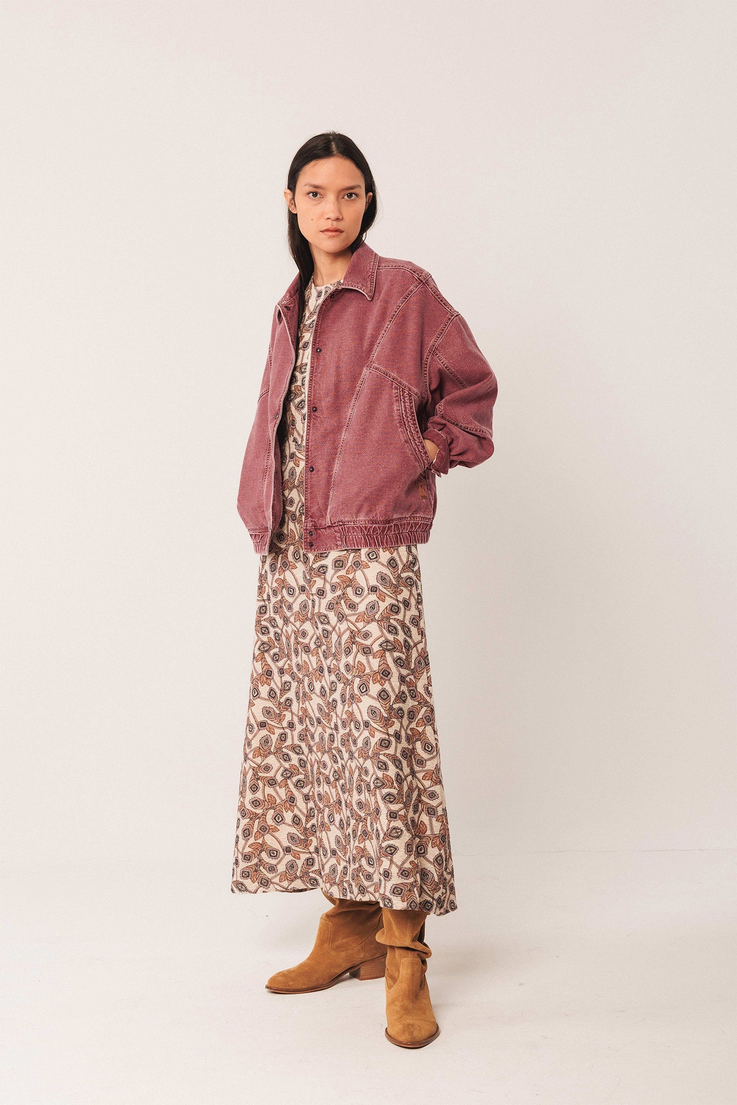 Washed Twill Jacket Red