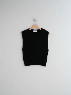 Bouclé Knitted Vest Black