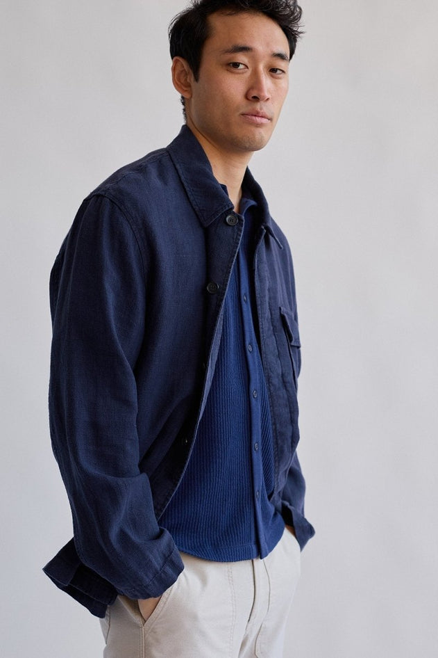 Walpole Overshirt Navy Blue - IVALO.COM