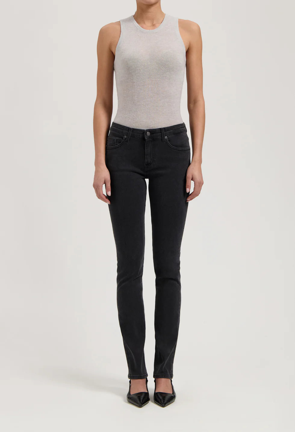 Faye Low Slim Jeans Stone Black