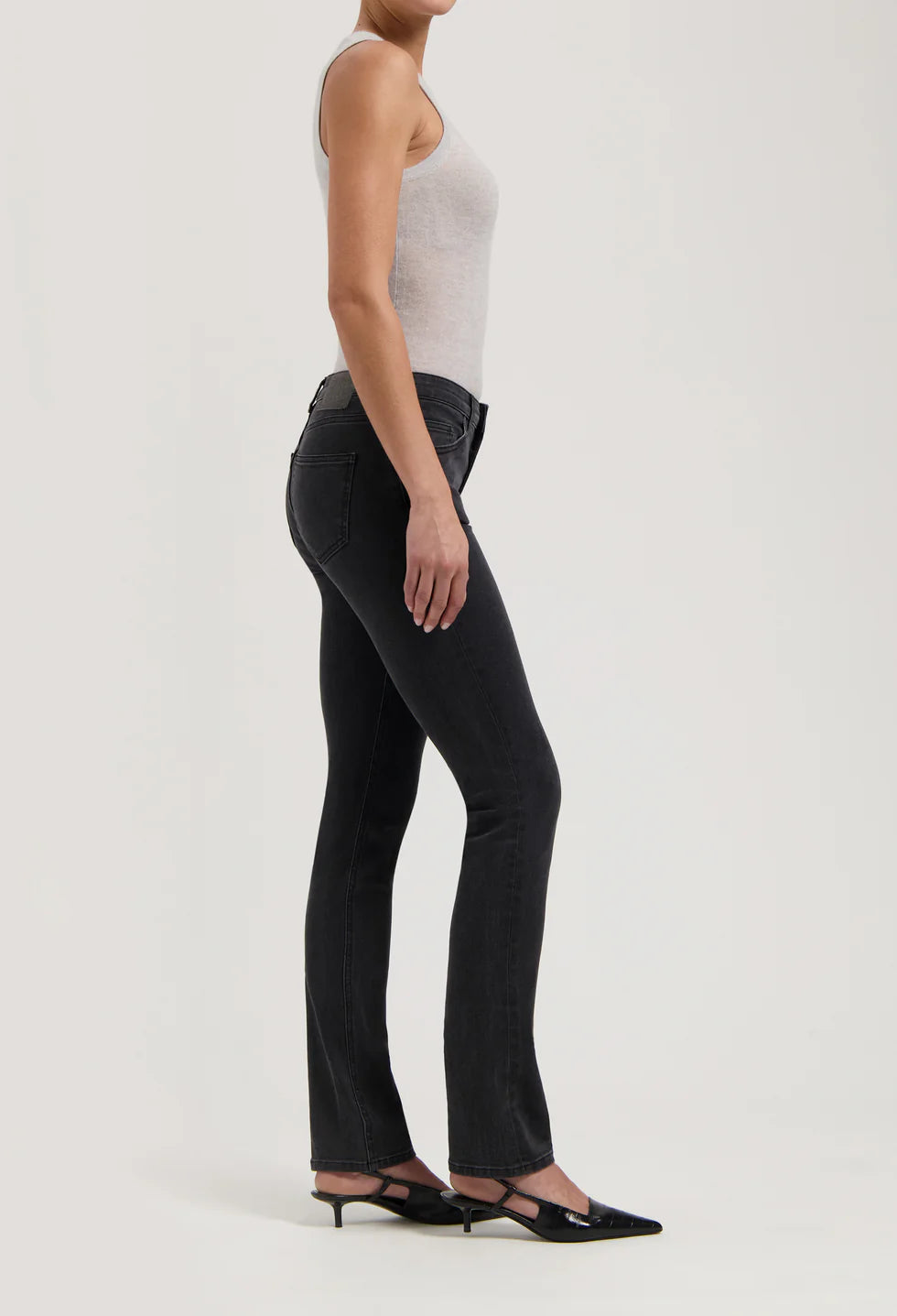 Faye Low Slim Jeans Stone Black