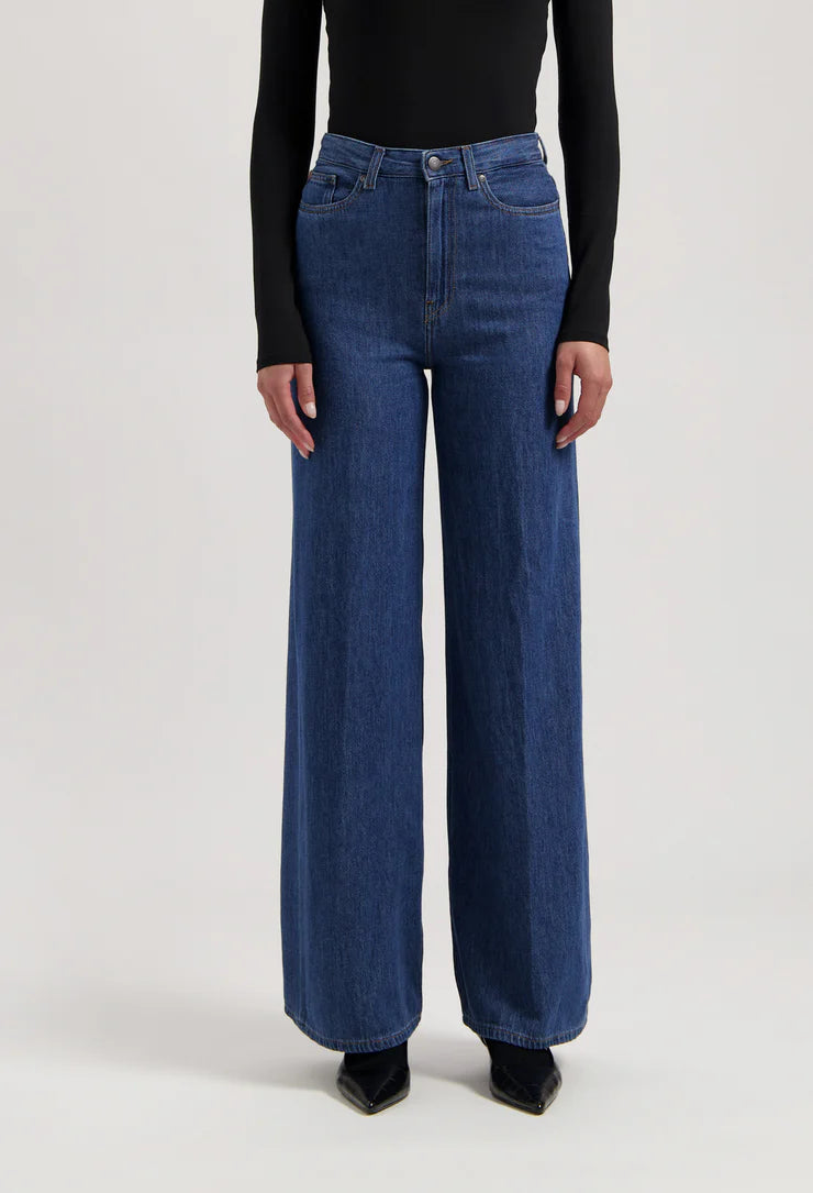 Sara High Loose Flow Jeans Stone Indigo