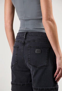 Luna Mid Denim Shorts Black Vintage