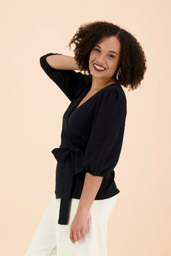 Wrap Blouse Black
