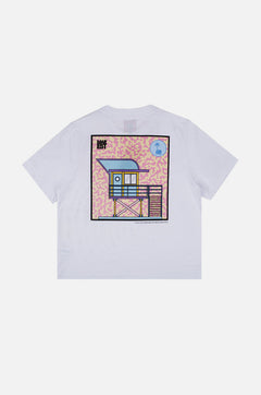 Antonyo Marest x Trendsplant Naisten Art Hut T-Paita Valkoinen