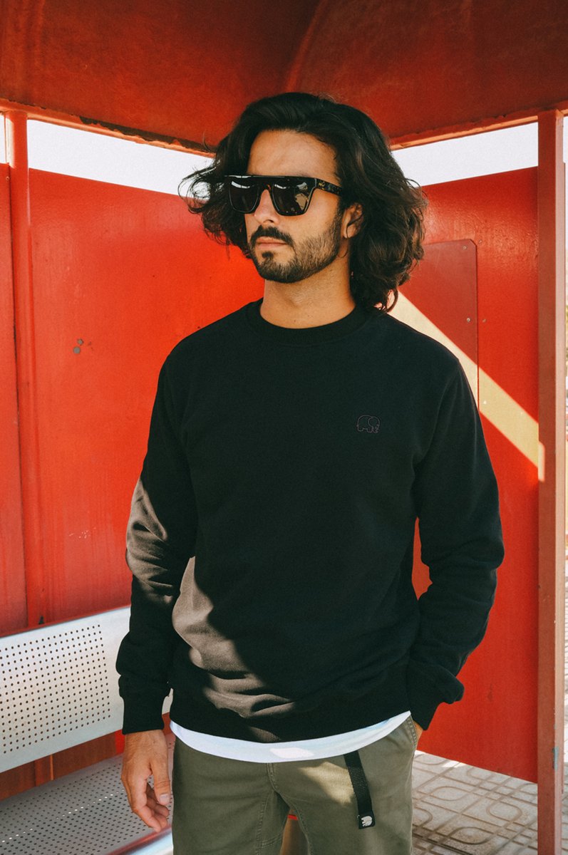 Trendsplant Luomupuuvilla Collegepaita Musta 