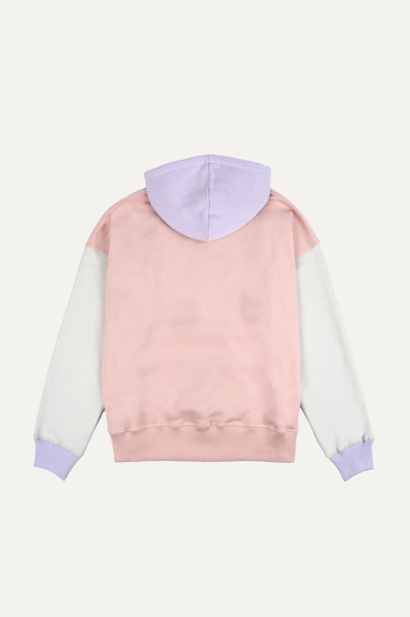 Women's Oversized Color Block Hoodie Pink