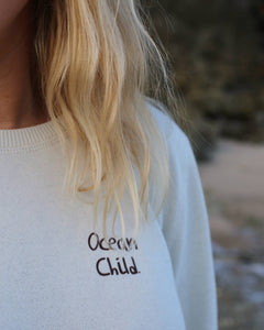 Feel Good Sweater Embroided Ocean Ecru