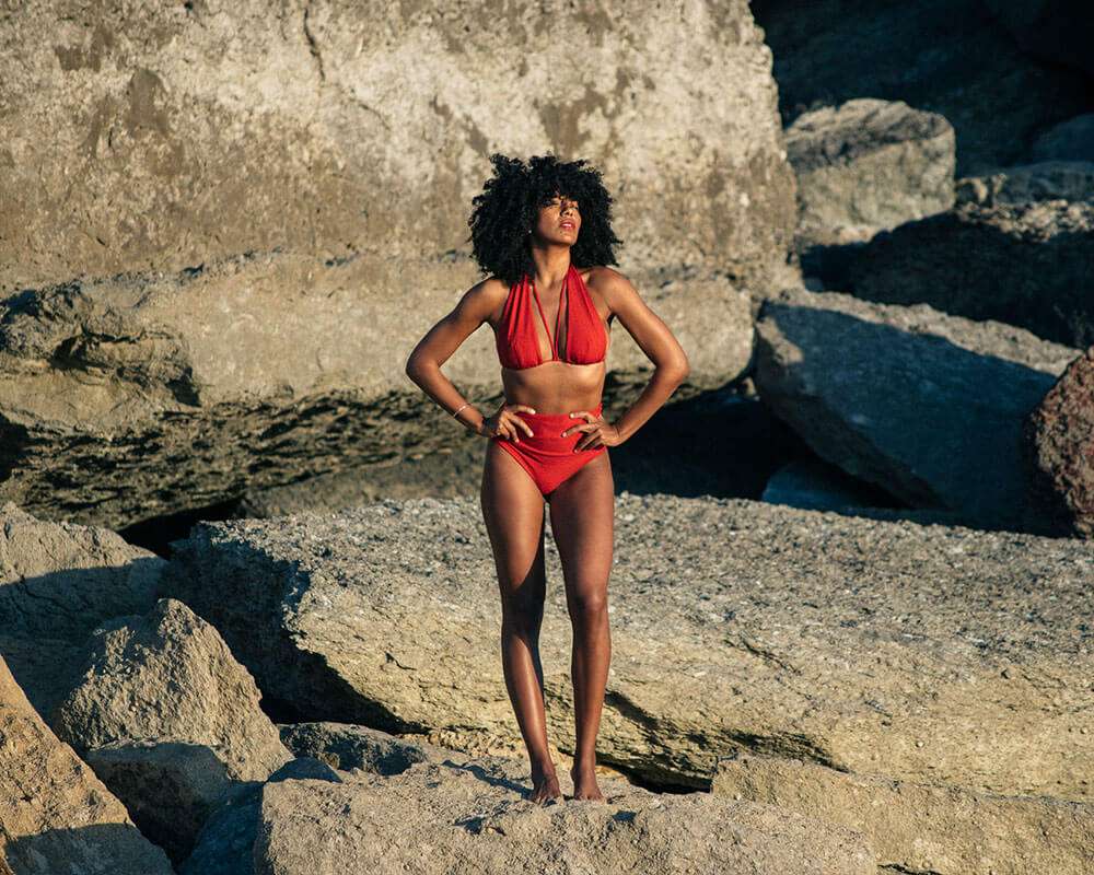 Geranium Bikini Yläosa Punainen