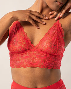 Lace Bralette Top Scarlet Red