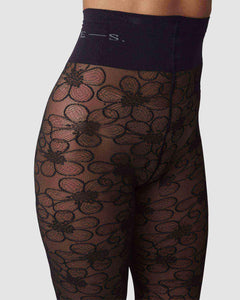 Maja Flower Tights Black