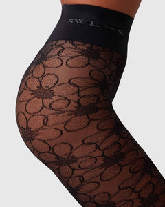 Maja Flower Tights Black