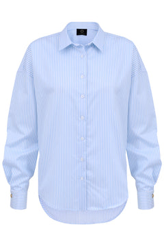 Classic Blue Striped Oversize Shirt