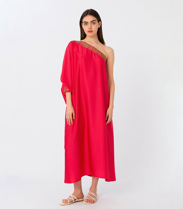 One-Shoulder Maxi Mekko Punainen