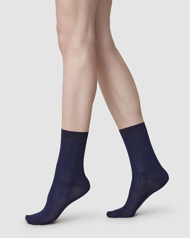 Alexa Silk Touch Socks Navy