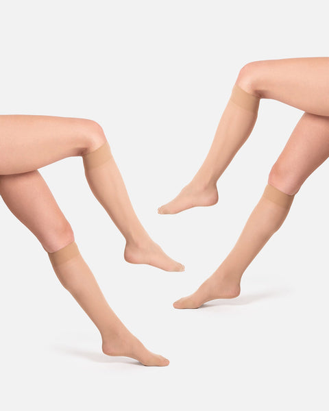 The Tame Nude Knee High Socks 30 Denier (2 pairs)