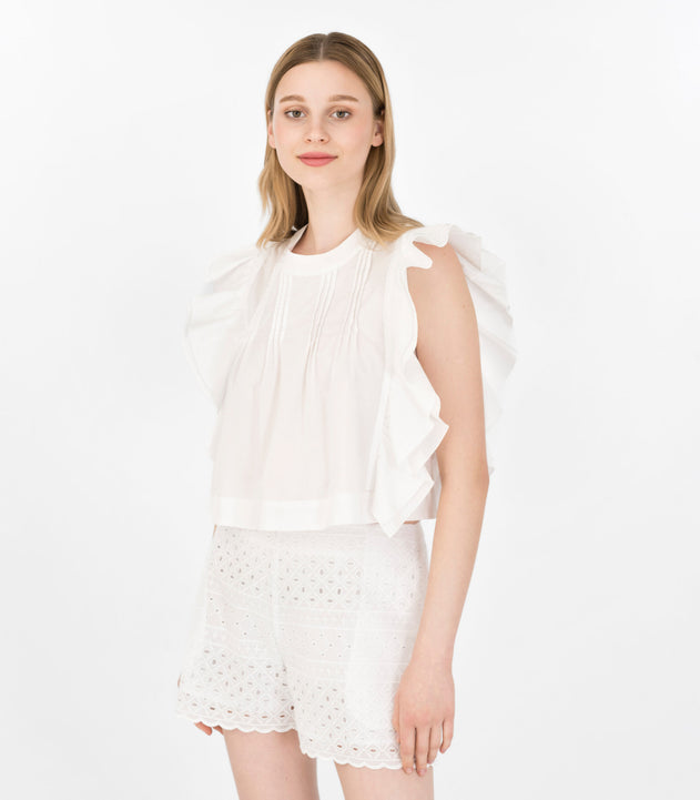 Ruffle Top White