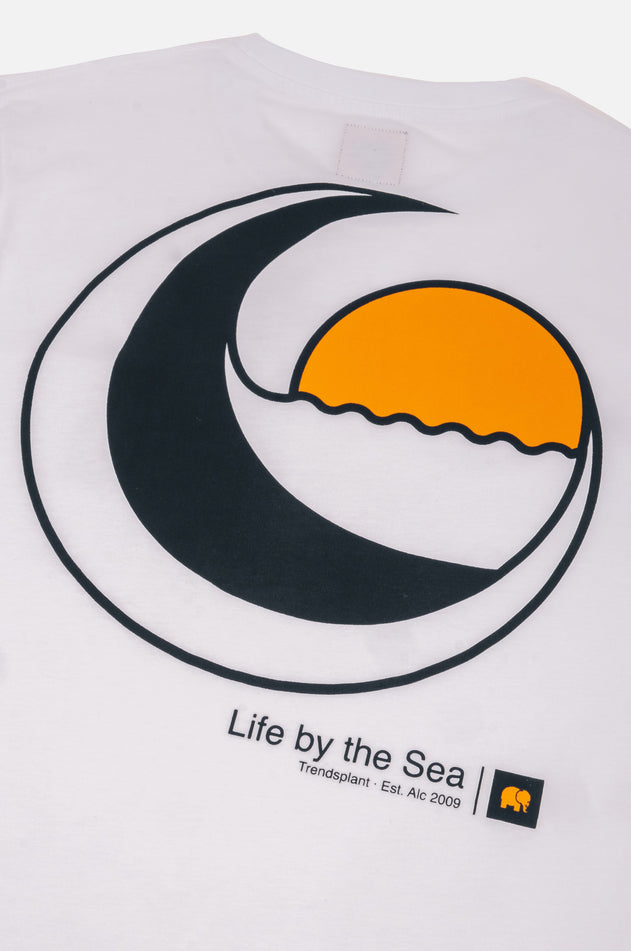 Life By The Sea V Organic T-Shirt White