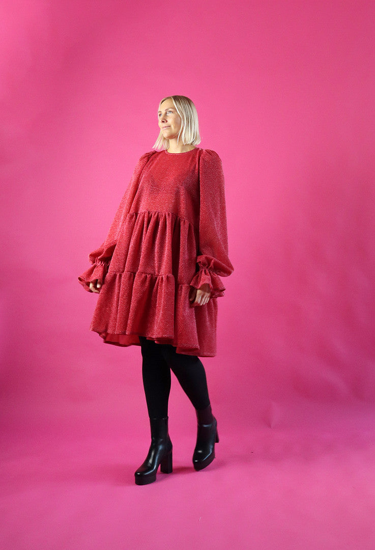 Dishy Dress Glitter Punainen